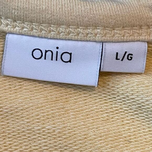 Onia Yellow Cream Garment Dyed Terry Sweatshirt - Picture 3 of 5